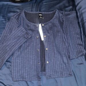 Women’s brand new navy blue cardigan button up top size small shirt blouse top